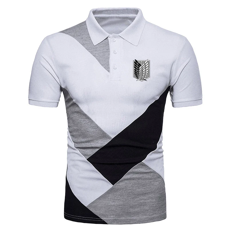 2023 Summer New Fashion Attack On Titan Logo Print Contrast Color Polo Shirt Men's Business Casual Turn-Down Collar Short Sleeve
2023 Summer New Fashion Attack On Titan Logo Print Contrast Color Polo Shirt Men's Business Casual Turn-Down Collar Short Sleeve