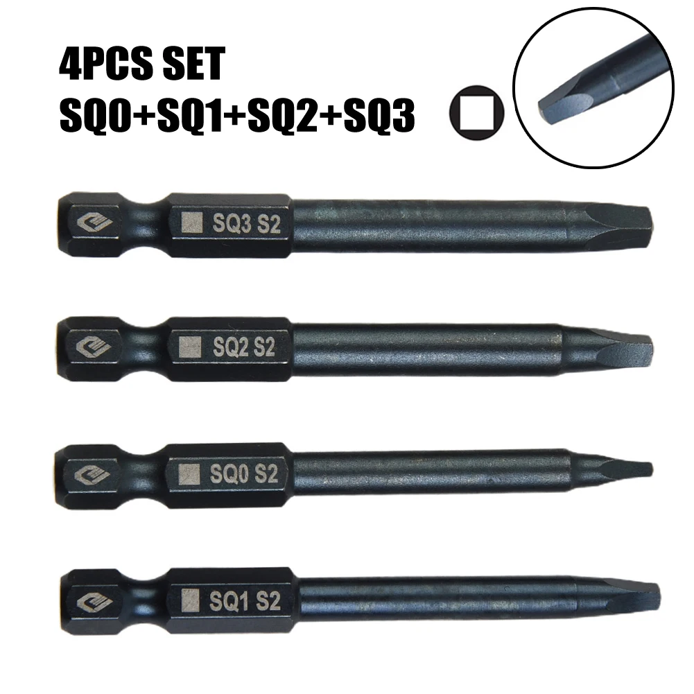 4 PCS Square Head Screwdriver Bits Set 65mm SQ0 SQ1 SQ2 1/4'' Hex Shank Magnetic Screw Driver Electric Screwdriver Bit Hand Tool
4 PCS Square Head Screwdriver Bits Set 65mm SQ0 SQ1 SQ2 1/4'' Hex Shank Magnetic Screw Driver Electric Screwdriver Bit Hand Tool