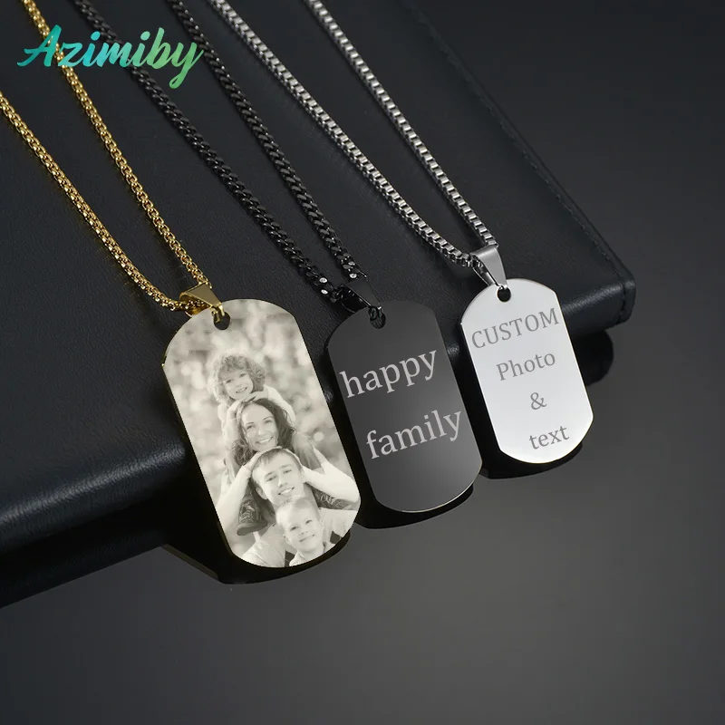 Azimiby 3 Colors Stainless Steel Personalized Cuban Chian Necklace Photo Name Engrave Necklaces For Women Men Valentines Gifts
Azimiby 3 Colors Stainless Steel Personalized Cuban Chian Necklace Photo Name Engrave Necklaces For Women Men Valentines Gifts