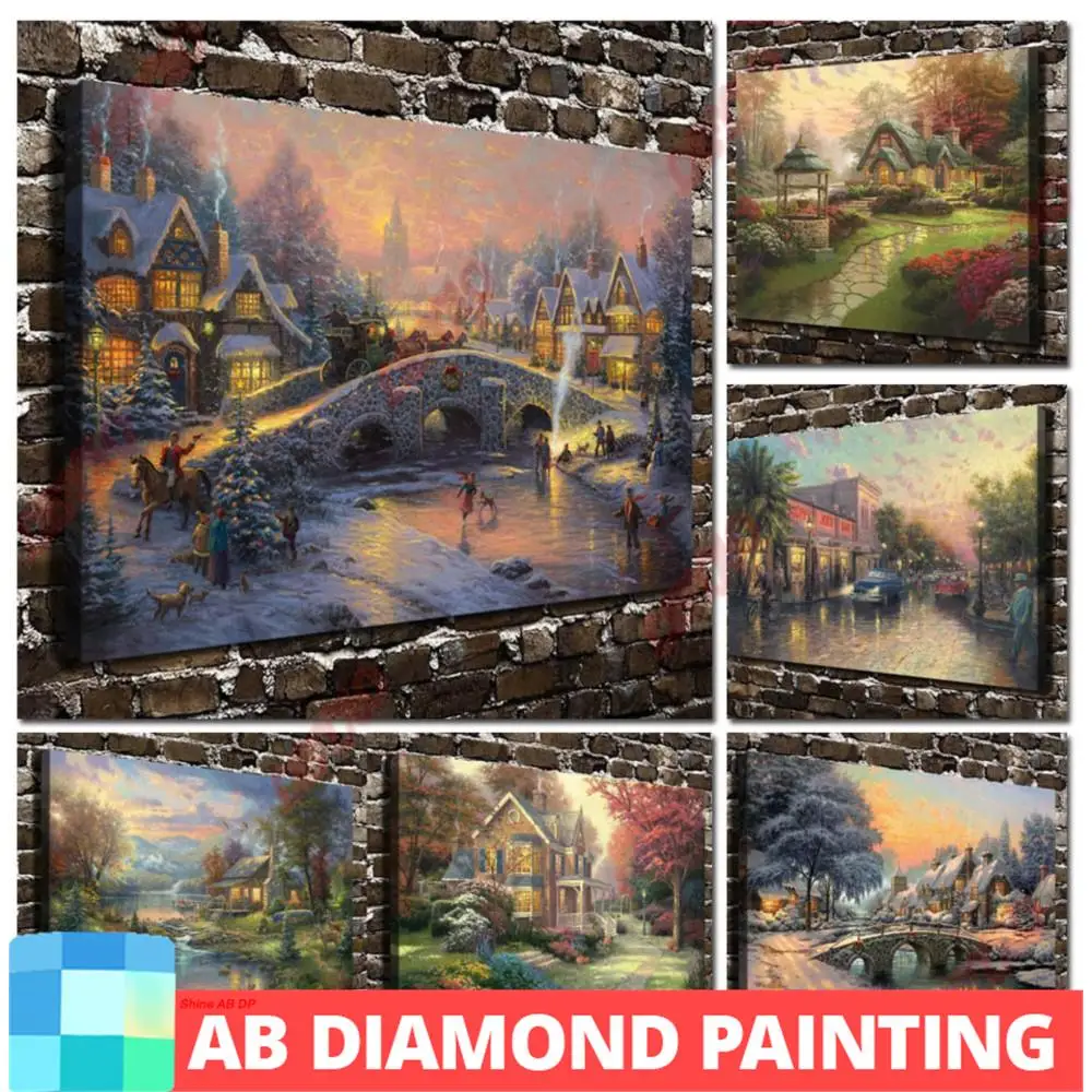 

Алмазная живопись AB с Северными фонарями, полноразмерная картина 5D «сделай сам» с изображением круглого ландшафта, подарок, мозаика для вышивки крестиком, домашний декор