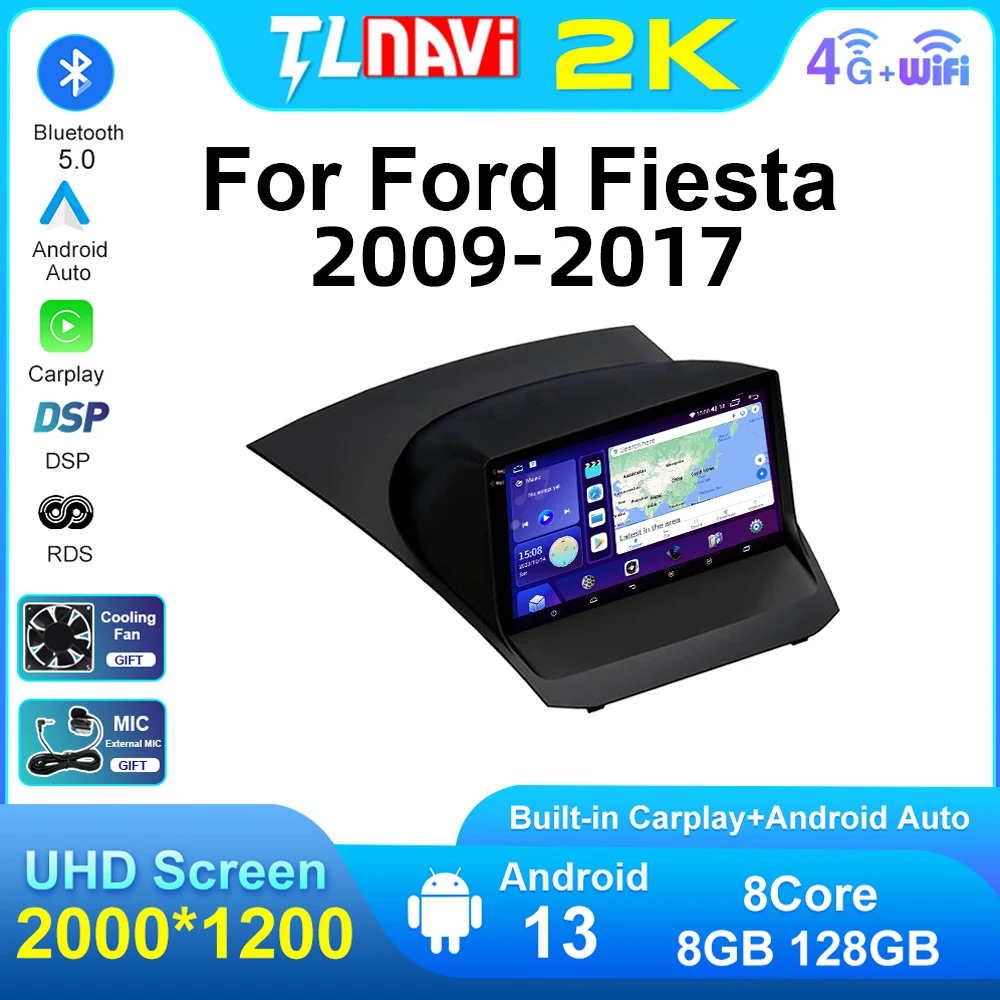 9 дюймов QLED 2K Android автомобильный GPS мультимедийный плеер для Ford Fiesta 2009 2010 - 2017 Carplay Радио Стерео головное устройство навигации 
9 дюймов QLED 2K Android автомобильный GPS мультимедийный плеер для Ford Fiesta 2009 2010 - 2017 Carplay Радио Стерео головное устройство навигации
