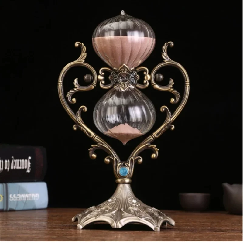 

Creative Vintage Time Hourglass Timer Ornaments Brief Art Retro Living Room Metal Home Decoration Ornament Accessories