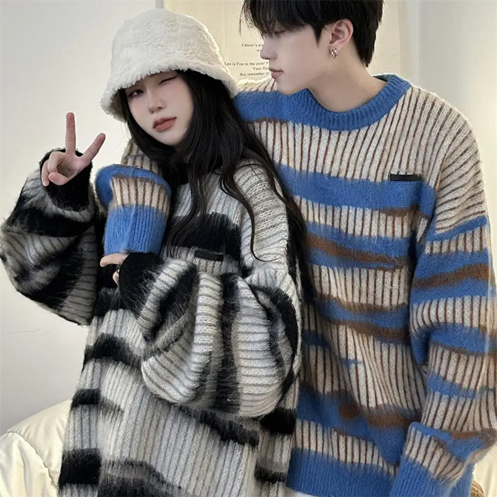 Women Top Cozy Unisex Striped Sweater Thick Winter Warmth for Couples Oversized Pullover Top for A Stylish Season Unisex Sweater
Women Top Cozy Unisex Striped Sweater Thick Winter Warmth for Couples Oversized Pullover Top for A Stylish Season Unisex Sweater