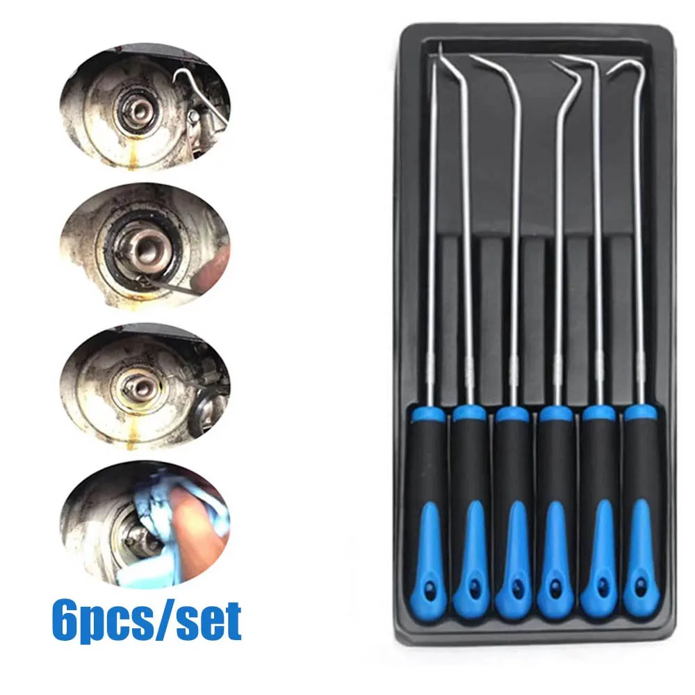 6PCS Pick Hook Set Durable Extra Long O-Ring and Seal Remover Pick Hooks Repair Tools For Car
6PCS Pick Hook Set Durable Extra Long O-Ring and Seal Remover Pick Hooks Repair Tools For Car