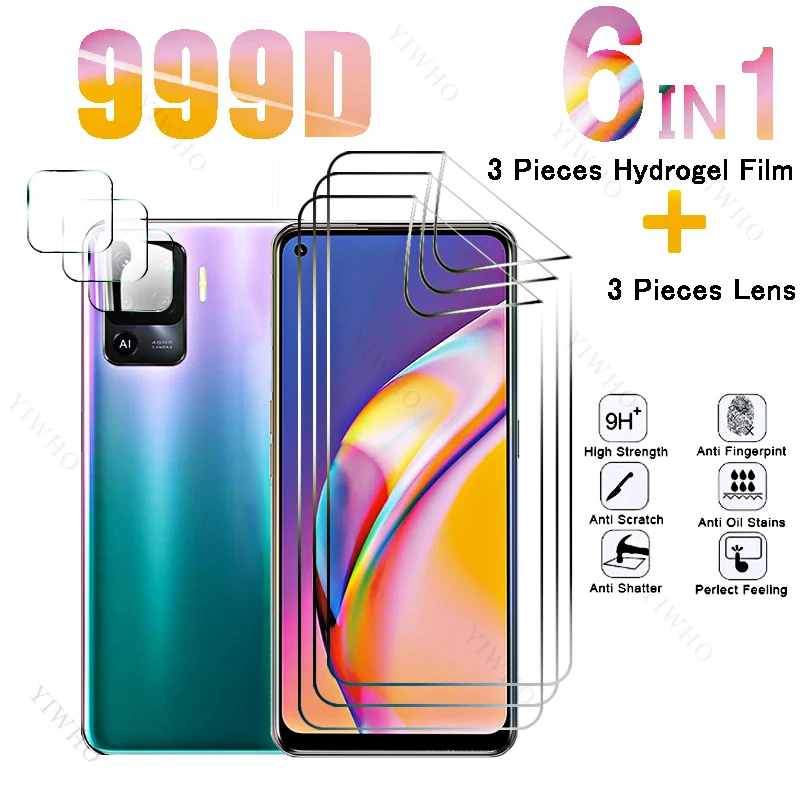 

6in1 Full Cover Front Hydrogel Film for Oppo Reno5 Lite Fingerprint Screen Protectors for Oppo Reno 5 CPH2205 6.43" Camera Lens