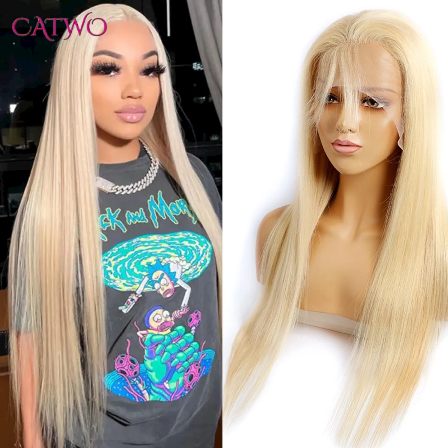 

CATWO 613 Honey Blonde Straight 13x6 Lace Front Wig Human Hair 613 13x4 Hd Lace Frontal Wigs Brazilian Pre Plucked Glueless Wig