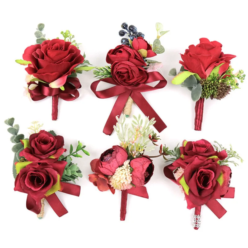 Wine Red Roses Artifical Bride Brooch Men Wedding Accessories Decor Boutenniers Wedding Groom Bridesmaid Accessory
Wine Red Roses Artifical Bride Brooch Men Wedding Accessories Decor Boutenniers Wedding Groom Bridesmaid Accessory