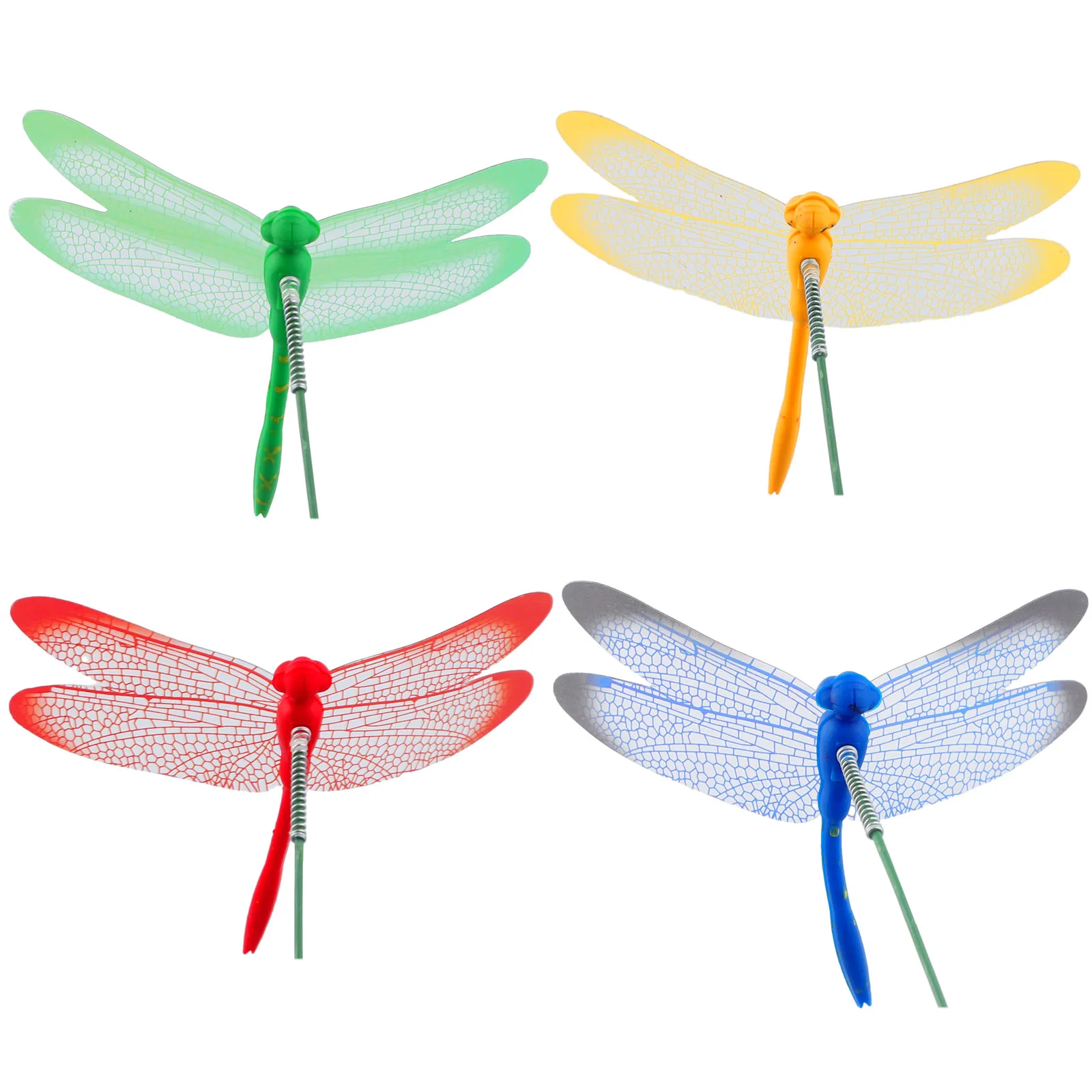 

10pcs/set Dragonfly Stakes Outdoor 3D Simulation Dragonfly Stakes Yard Plant Lawn Decor Stick Flower Pot Garden Decoration Art