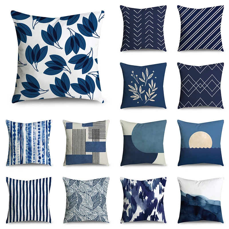 WZH, декоративный чехол для диванной подушки с синим рисунком, 45x45 см
WZH, декоративный чехол для диванной подушки с синим рисунком, 45x45 см