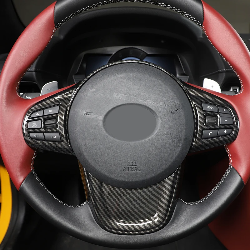 

Для Toyota GR Supra MK5 A90 2019-2022, Автомобильное рулевое колесо, фото Красного/углеродного волокна/черного цвета, автозапчасти