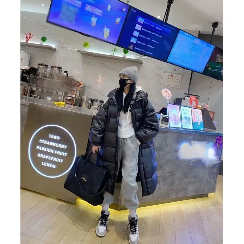 Thickened Down Jacket Women Overknee Length Down Cotton Parka CottonHooded Winter Warm Coat Men And Women Casual Loose Outwear
Thickened Down Jacket Women Overknee Length Down Cotton Parka CottonHooded Winter Warm Coat Men And Women Casual Loose Outwear