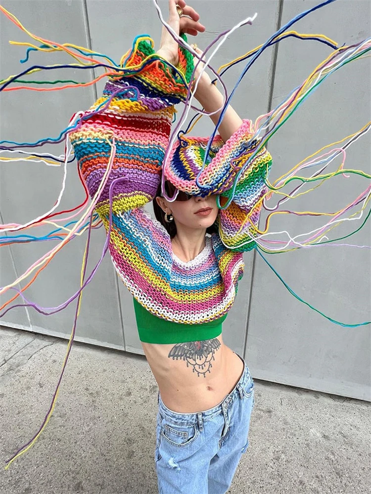 Tossy Tassel Contrast Holiday Sweater Pullovers For Women Loose Flared Sleeve Beach Boho Knit Female Cover up Pullover Crop top
Tossy Tassel Contrast Holiday Sweater Pullovers For Women Loose Flared Sleeve Beach Boho Knit Female Cover up Pullover Crop top
