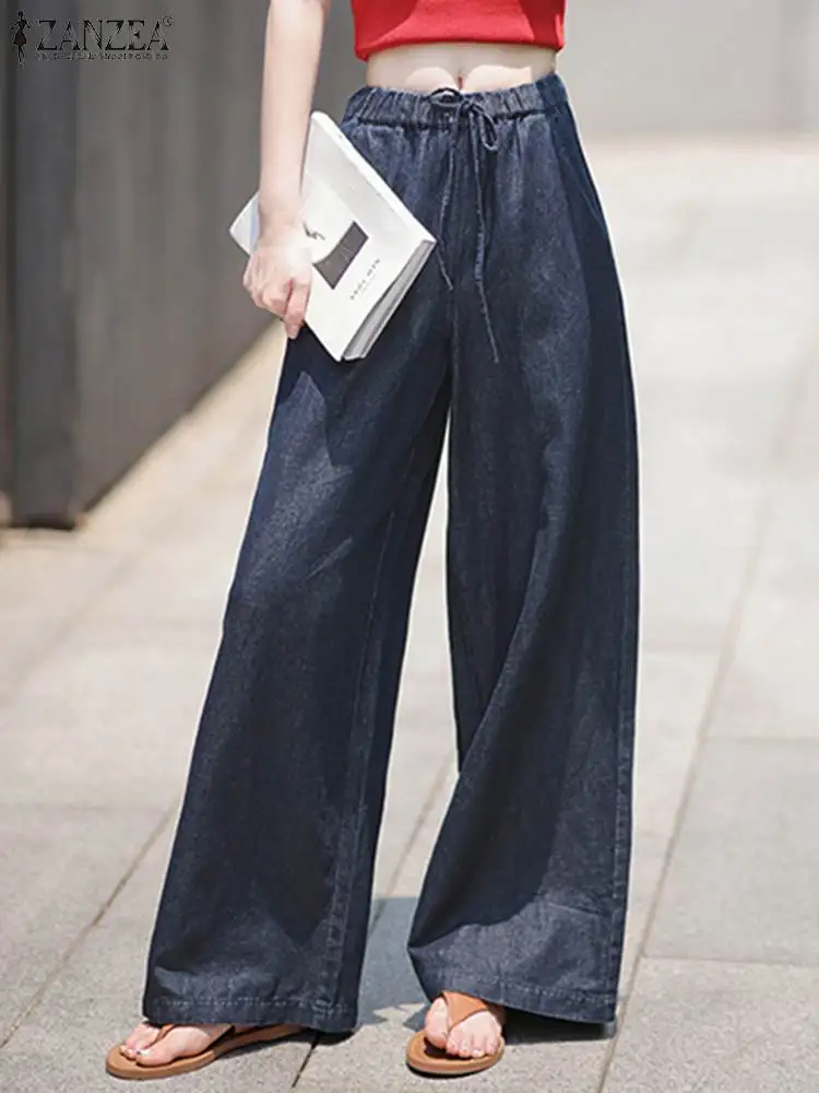 ZANZEA Casual Solid Pant Vintage Denim Long Pants Women Elastic Waist Bandage Wide Leg Trousers 2023 Autumn Loose Office Pants
ZANZEA Casual Solid Pant Vintage Denim Long Pants Women Elastic Waist Bandage Wide Leg Trousers 2023 Autumn Loose Office Pants