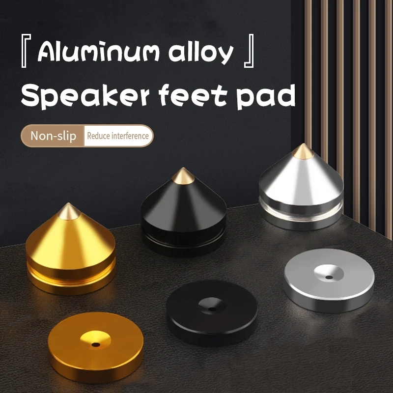 4Pcs HIFI Aluminum Alloy Audio Foot Solid Core Metal Sharp Cone Pure Copper Shockproof Speaker Spike Feet Pad
4Pcs HIFI Aluminum Alloy Audio Foot Solid Core Metal Sharp Cone Pure Copper Shockproof Speaker Spike Feet Pad