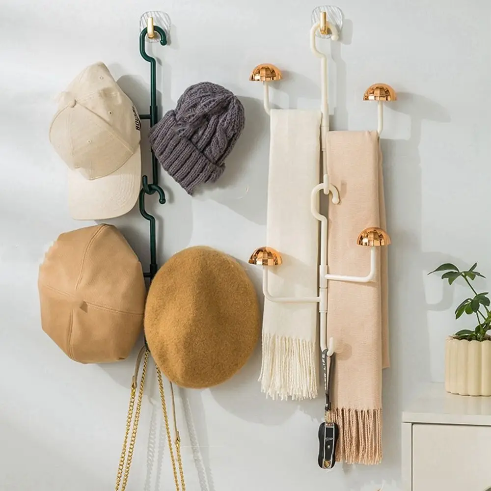 

Plastic Mushroom Hat Hooks Multi-Layer Rotatable Clothes Display Rack Adjustable Hanging 360° Degree Rotating Scarf Hat Hanger