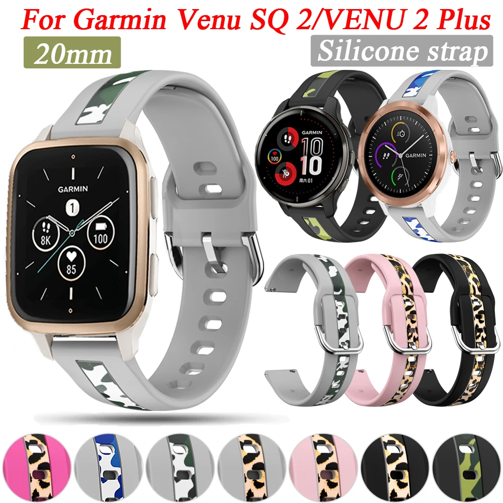 Ремешок 20 мм для смарт-часов Garmin CAME SQ 2/CAME 2 Plus, силиконовый браслет Vivoactive 3 3t HR, аксессуары для браслетов 
Ремешок 20 мм для смарт-часов Garmin CAME SQ 2/CAME 2 Plus, силиконовый браслет Vivoactive 3 3t HR, аксессуары для браслетов