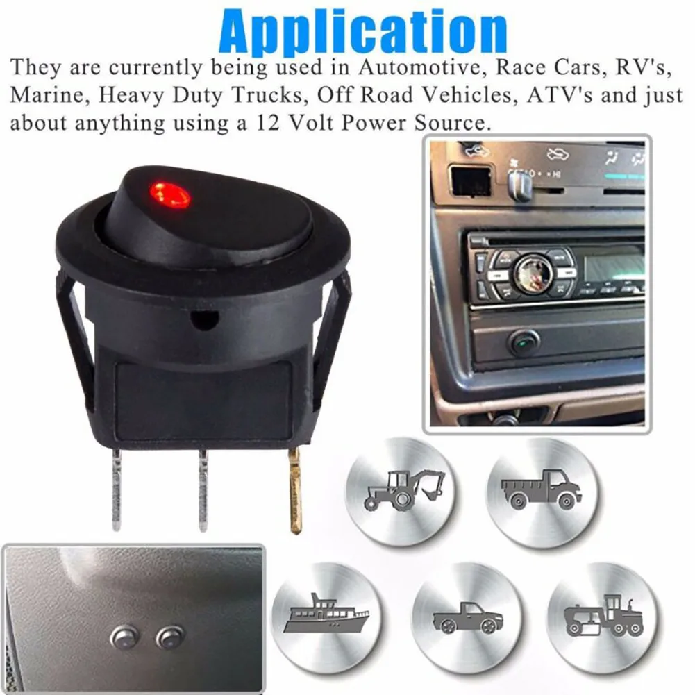 Round Rocker Switch ON/OFF DC12V 20amp LED Illuminated Car Dashboard Dash Boat Van Internal Additional Electronic Devices
Round Rocker Switch ON/OFF DC12V 20amp LED Illuminated Car Dashboard Dash Boat Van Internal Additional Electronic Devices