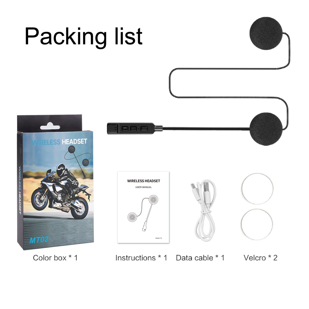 MT02 Bluetooth 5.1 Stereo Motorcycle Helmet Headset 200mah Battery Earphones Wireless Speaker Headphone Handsfree Call MP3 Play
MT02 Bluetooth 5.1 Stereo Motorcycle Helmet Headset 200mah Battery Earphones Wireless Speaker Headphone Handsfree Call MP3 Play