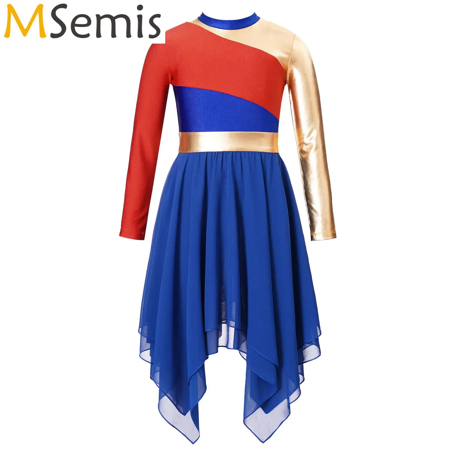 Kids Girls Praise Lyrical Dance Dress Church Choir Dancewear Long Sleeve Color Block Dresses Ballroom Dancing Stage Performance
Kids Girls Praise Lyrical Dance Dress Church Choir Dancewear Long Sleeve Color Block Dresses Ballroom Dancing Stage Performance