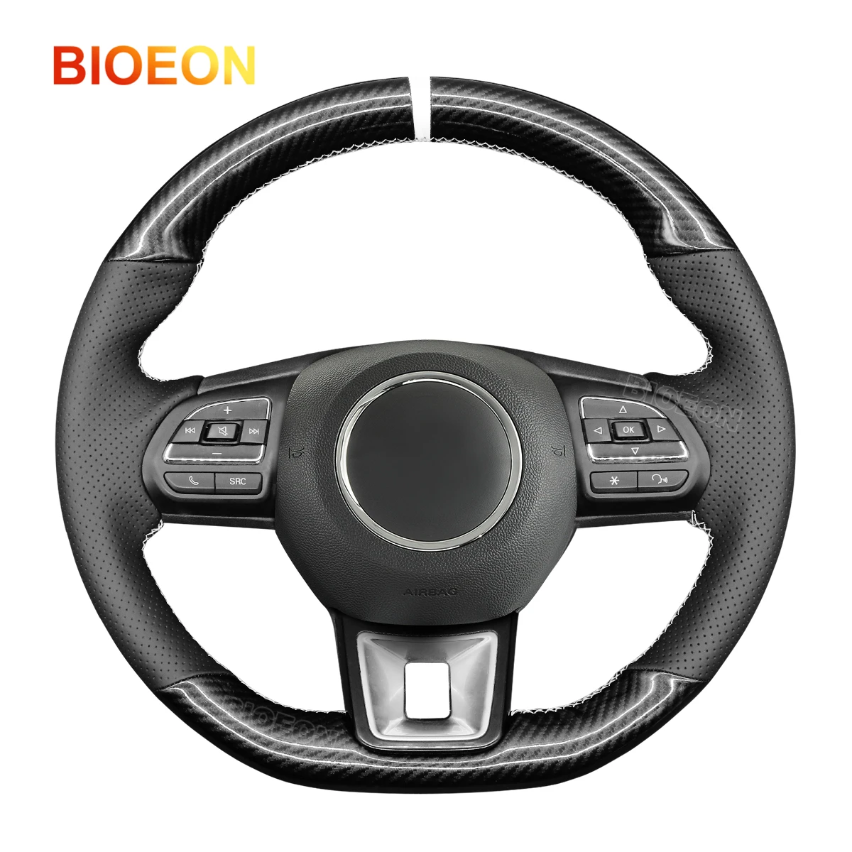 

Bioeon Black PU Artificial Leather Steering Wheel Cover for MG ZS EV HS MG3 MG5 MG6 EZS 2018-2023