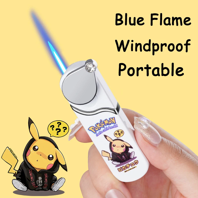 

Hot Sale Cartoon Windproof Lighters Rocker Arm Compass Inflated Jet Cigar Lighter Blue Flame Metal Outdoor Lighter Gift for Men