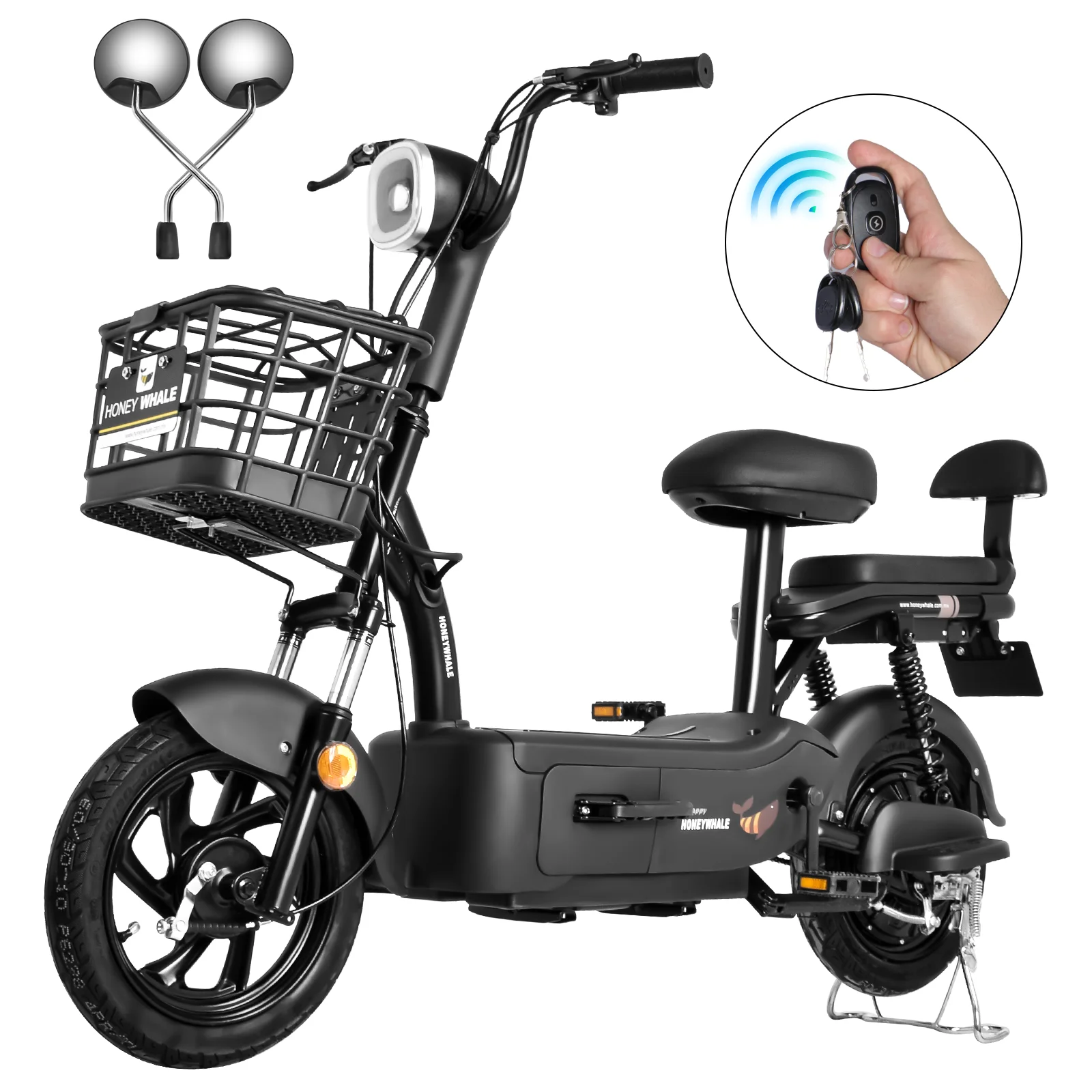 

HONEYWHALE U1s electric bicycle for adults, electric bike with alarm, maximum engine 650W, maximum speed 31 KM/H, range 60-65KM, 20AH large capacity batteries, two seats, shipping from Mexico