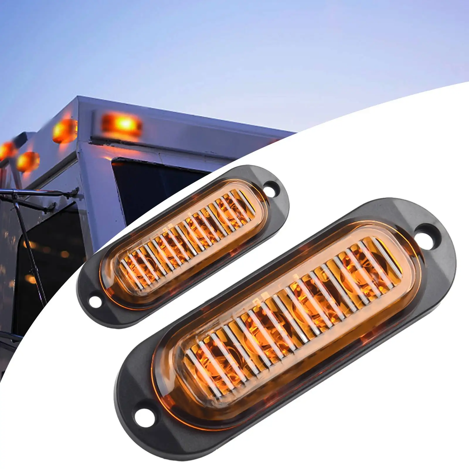 

LED Side LED Side Marker Lights DC 12V-24V Lamp Indicator Yellow Light 3.38in Clearance Light Side Marker Newest