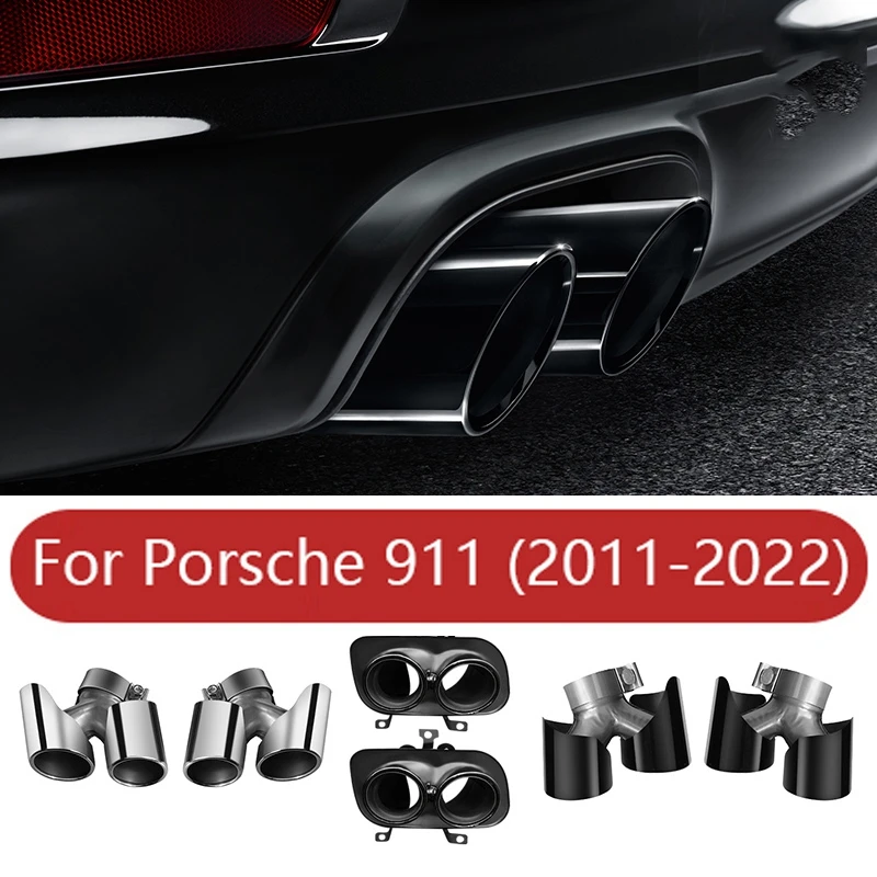 

For Porsche 991 911 2011-2016 2017 2018 2019 2020 2021 exhaust for cars Muffler Tip Pipe Tube Silencer Nozzle Trim Accessories