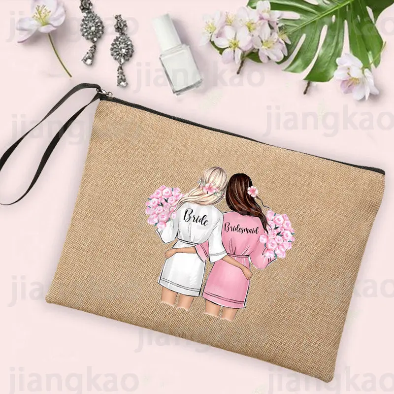 Косметички с принтом для команды невесты, Несессер для девичвечерние и вечеринки, льняная Сумочка, дорожный органайзер для туалетных принадлежностей, подарок для невесты
Косметички с принтом для команды невесты, Несессер для девичвечерние и вечеринки, льняная Сумочка, дорожный органайзер для туалетных принадлежностей, подарок для невесты