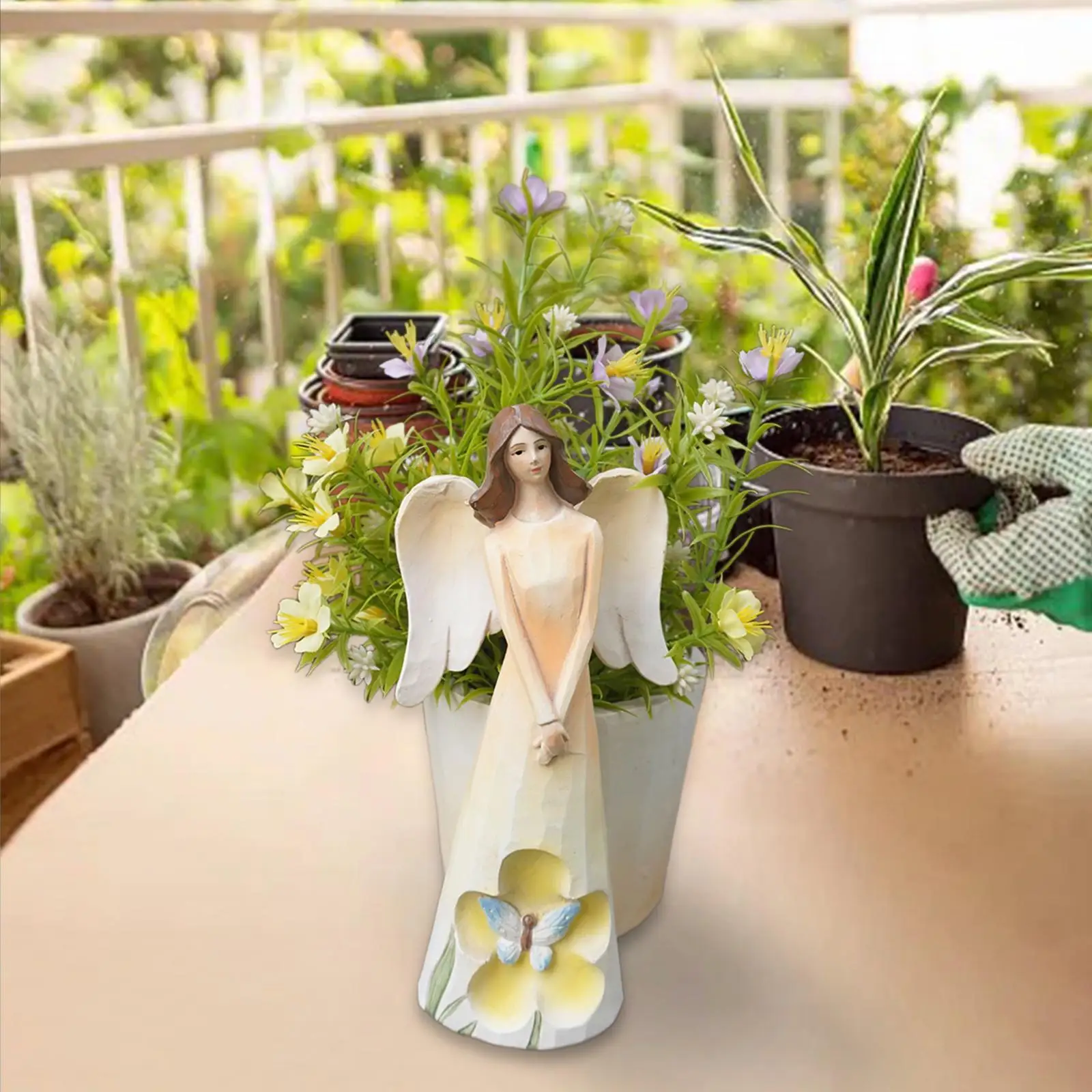 

Fairy Figurine Flowerpot Unique Creative Characters Sculpture for Office Living Room Indoor Outdoor Plant Table Gardening Lover