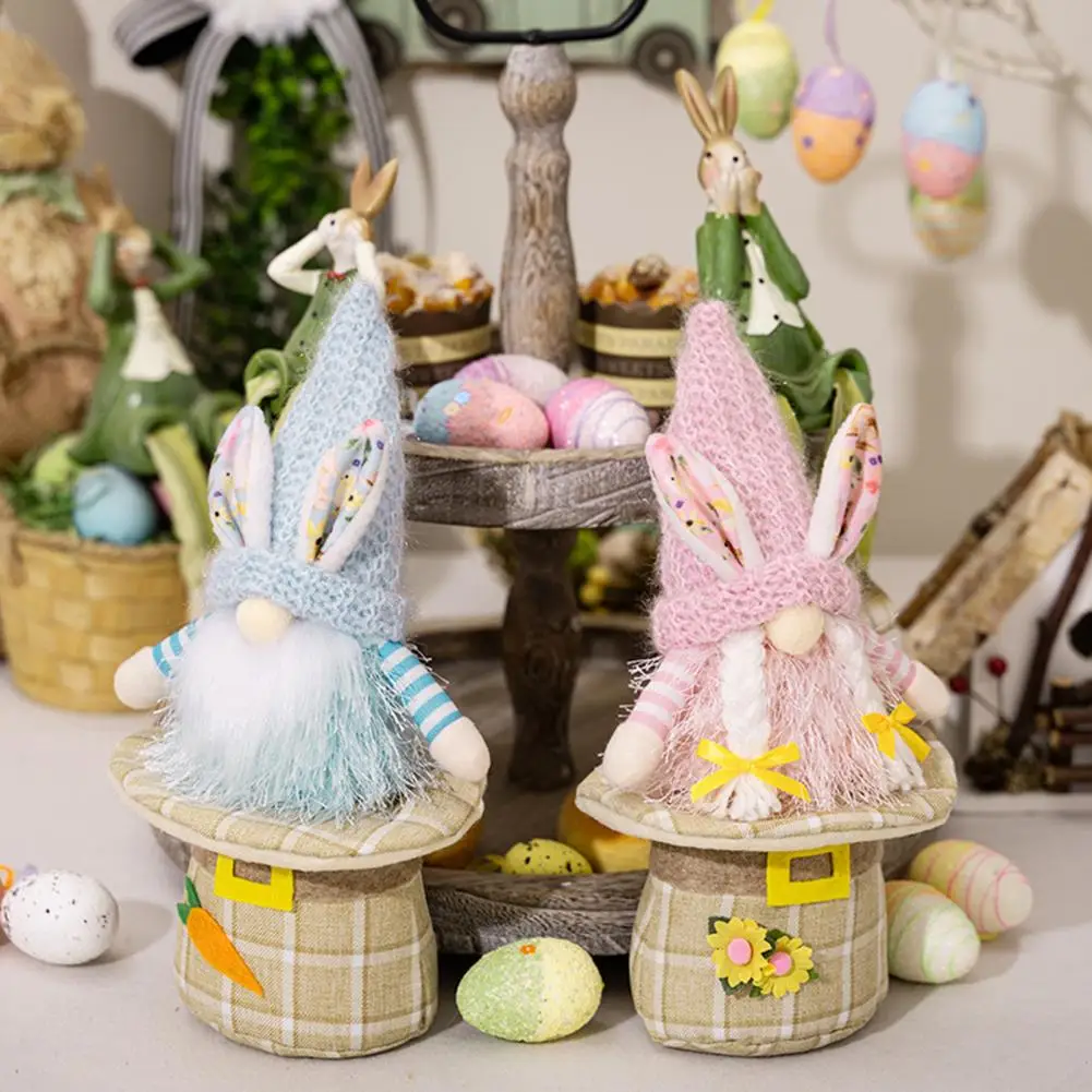 

Easter Decorations Spring Easter Party Decoration Faceless Gnome Rabbit Doll Bunny Egg Carrot Ornament Kids Gift Favors Knitted