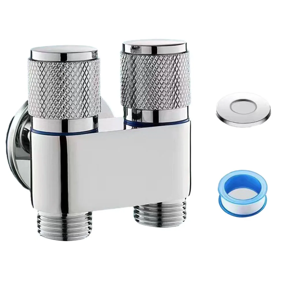 

Toilet Bidet Sprayer Triangle Valve 1 In Two Double Control Faucet G1/2 Rotary Switch Shower Head Washing Machine