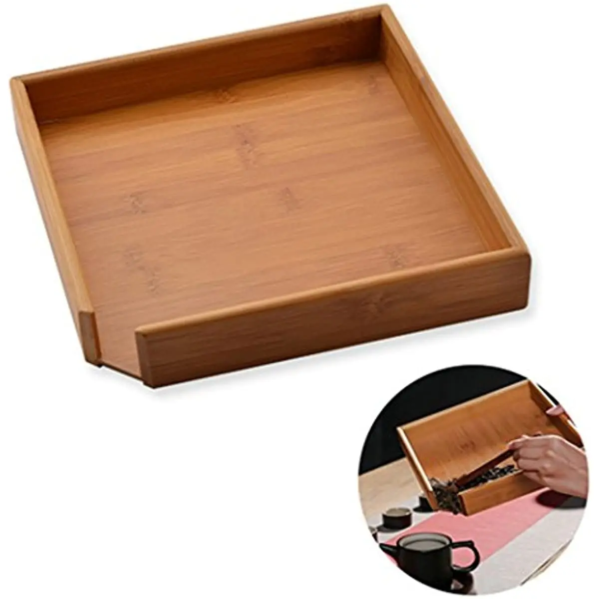 

Puer Tea Box Pallet - Pu-erh Cake Essential Tool Pu'er Tea Cake Brick Breaking Tray Bamboo Case - Eco-Friendly 24 X 24 cm