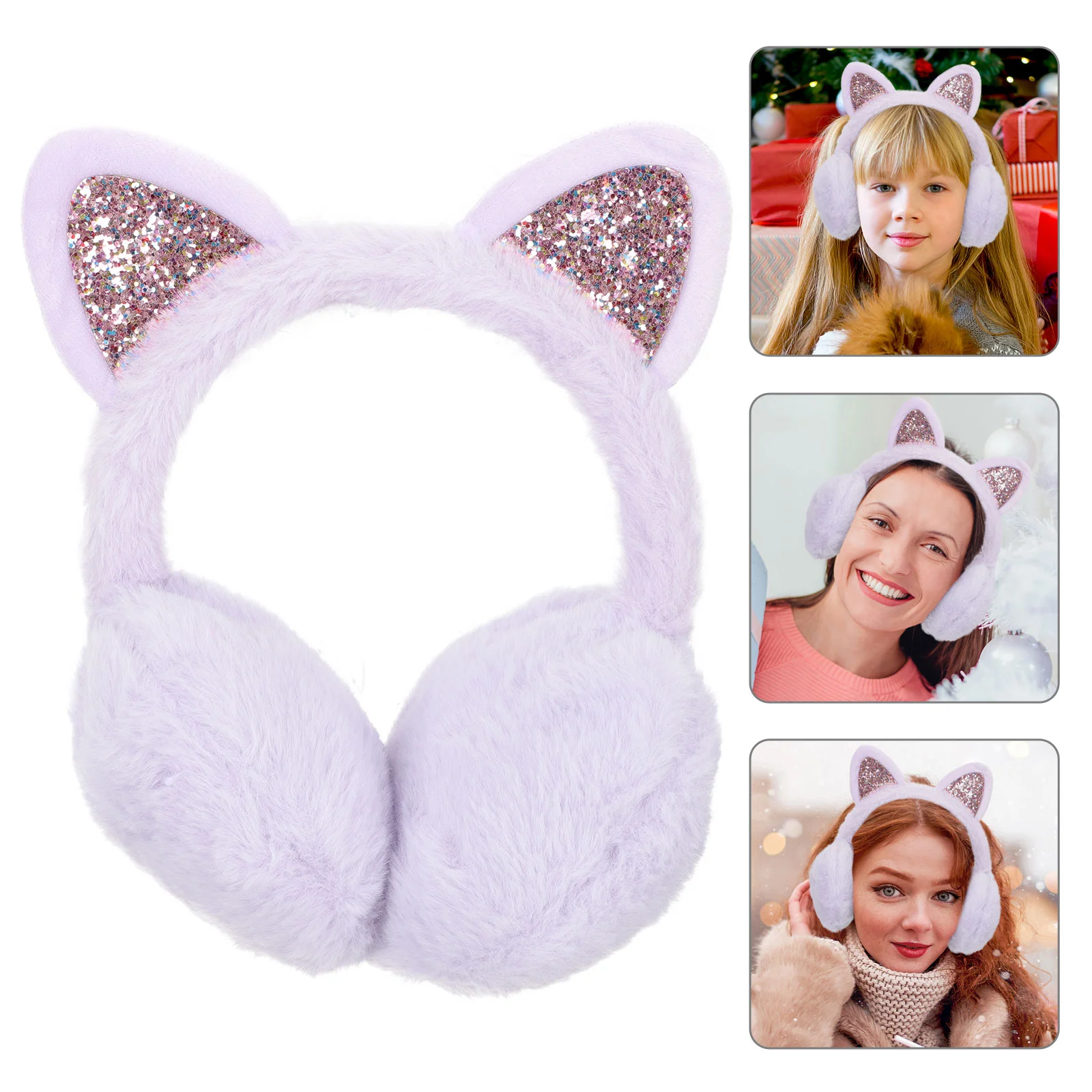 

Didiseaon Plush Winter Warm Earmuffs Cat Ear Muffs Outdoor Ear Warmers Covers Headband Holiday Earflap Soft Furry Earmuffs for