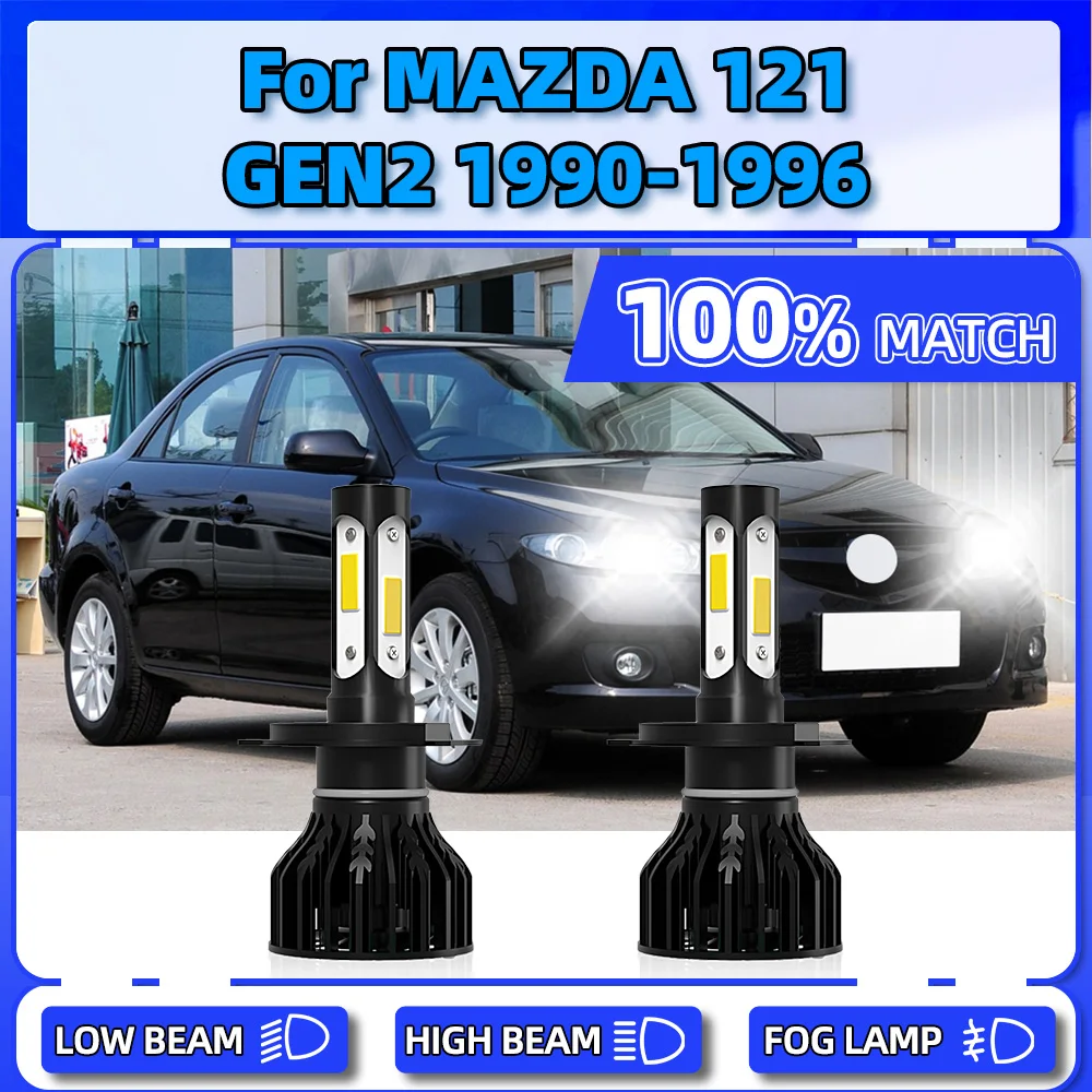 

2Pcs 20000LM LED Headlight 120W Auto Head Lamps 6000K 12V Car Headlamps For MAZDA 121 GEN2 1990 1991 1992 1993 1994 1995 1996