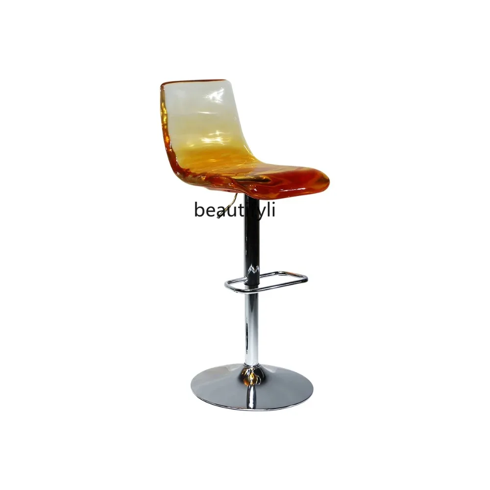 Modern Backrest Lifting Bar Stool Transparent Crystal Resin Household Rotating High Stool
Modern Backrest Lifting Bar Stool Transparent Crystal Resin Household Rotating High Stool