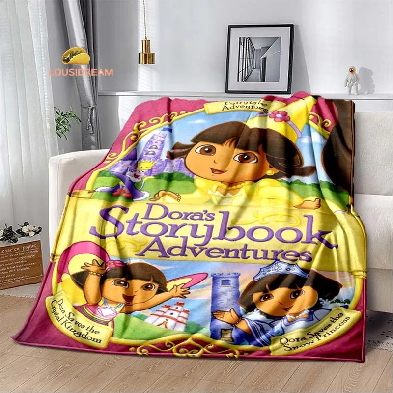 

Cute Dora The Explorer Flannel Soft Warm Blanket Retro Blanket Bed Bedroom Living Room Sofa Travel Picnic Blanket Birthday Gift