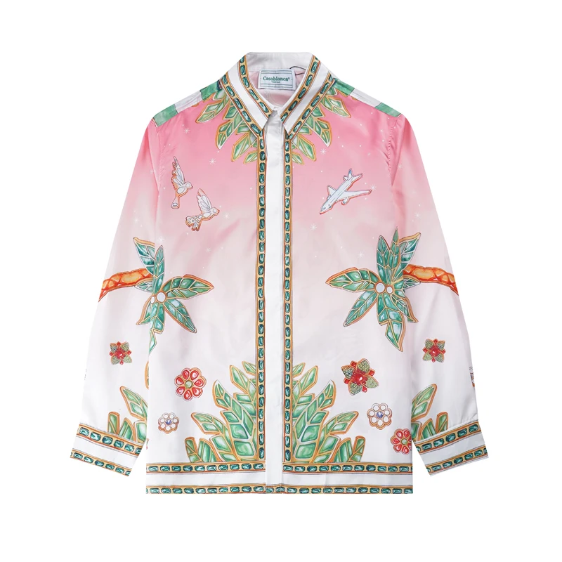 Women Casablanca Pink Shirts Casual Oversized Tennis Club Men Shirt Autumn Jacket
Women Casablanca Pink Shirts Casual Oversized Tennis Club Men Shirt Autumn Jacket