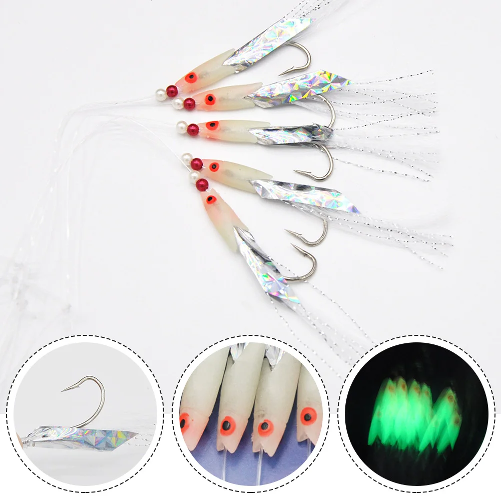 5pcs Soft Fishing Lure Rigs Bait Jigs Lure Feather Lure Herring Bait Tackle With 6 Hooks For Mackerel Fishing Tool Accessories
5pcs Soft Fishing Lure Rigs Bait Jigs Lure Feather Lure Herring Bait Tackle With 6 Hooks For Mackerel Fishing Tool Accessories