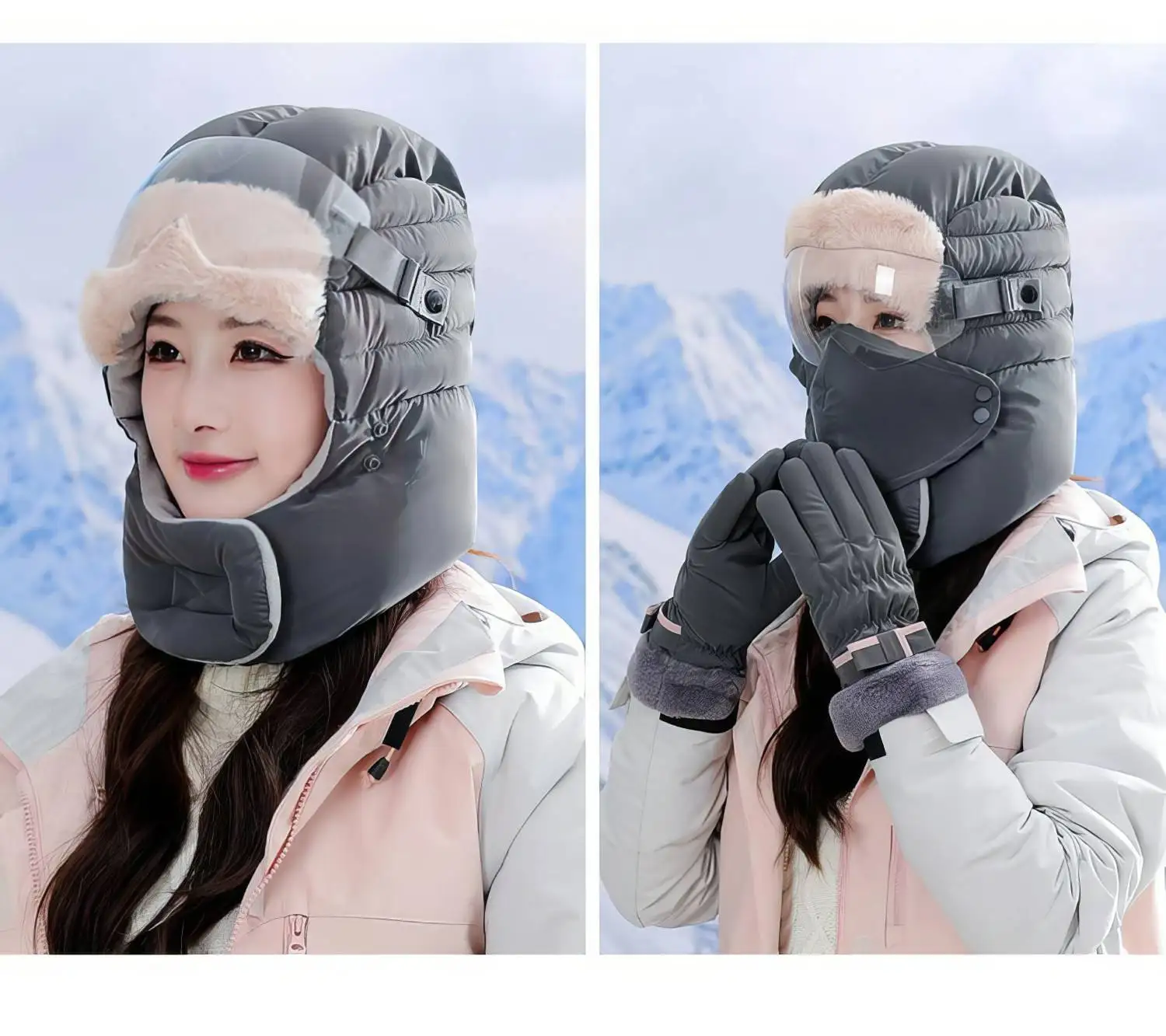 Unisex Winter Hat Touchscreen Gloves Set Windproof Goggles Thick Earflap Cotton Face shield Cap Man Outdoor Skiing Cycling Gear
Unisex Winter Hat Touchscreen Gloves Set Windproof Goggles Thick Earflap Cotton Face shield Cap Man Outdoor Skiing Cycling Gear