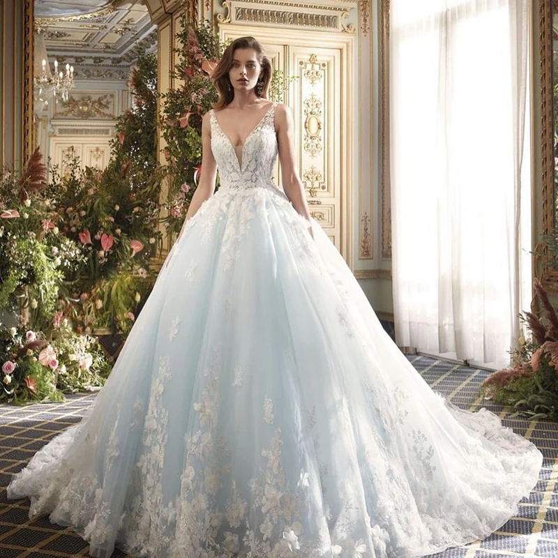 Elegant Wedding Dress Organza With Embroidery Lace Ball Gown Sleeveless V-Neck Bride Dress Back Zipper Backless Vestido De Novia
Elegant Wedding Dress Organza With Embroidery Lace Ball Gown Sleeveless V-Neck Bride Dress Back Zipper Backless Vestido De Novia