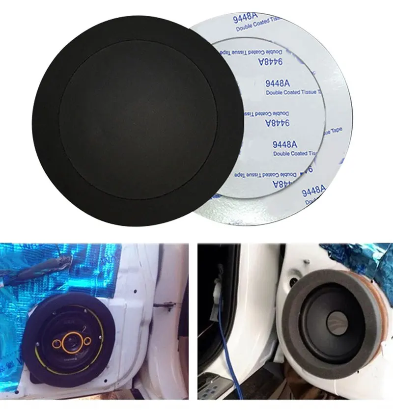 

6.5 inch Car Speaker Ring Bass Door Trim Sound Insulation Cotton Audio Speakers Insulation Ring Sound Self Adhesive Parts