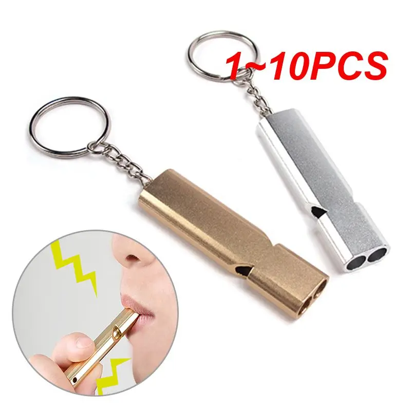 

1~10PCS Dual-tube Survival Whistle Portable Aluminum Safety Whistle For Outdoor Hiking Camping Survival Emergency Keychain Multi