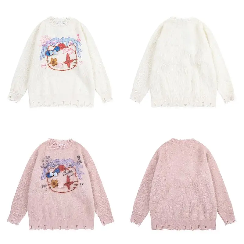 New Sanrios Cartoon Sweater Hello Kittys Kawaii Girl Heart Cute Autumn Winter Thicken Round Neck Knitting Women's Tops Clothes 
New Sanrios Cartoon Sweater Hello Kittys Kawaii Girl Heart Cute Autumn Winter Thicken Round Neck Knitting Women's Tops Clothes