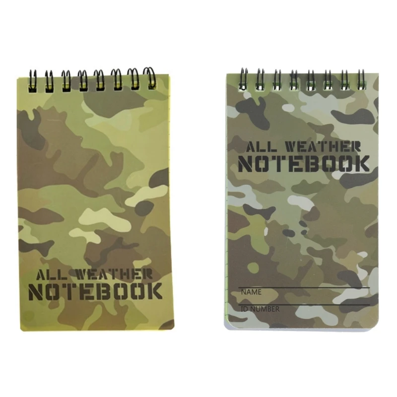 

Waterproof Notebook Tactical All-Weather Spiral Memo-Paper Notepad with Grid Paper for Outdoor Activities Recording