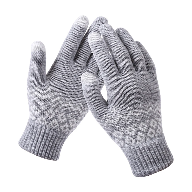 

Теплые плотные мужские перчатки, зимние кашемировые шерстяные вязаные перчатки, однотонные варежки, женские зимние перчатки для верховой езды на осень и зиму