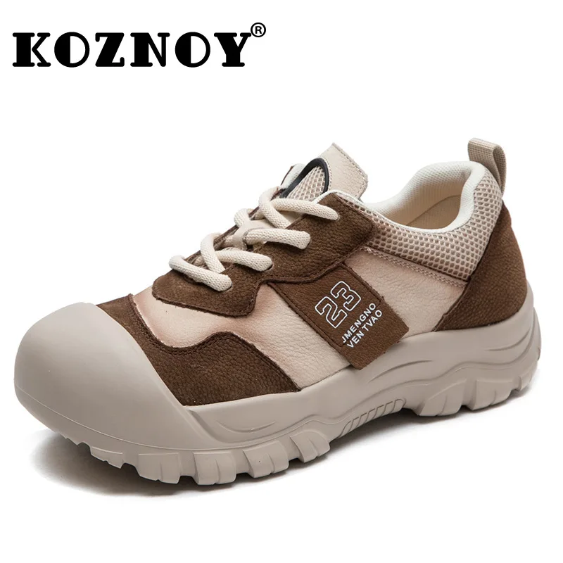 

Koznoy 4cm Suede Ankle Boots Natural Cow Genuine Leather Loafer Ethnic Women Chunky Sneakers Moccasin Flats Autumn Spring Shoes