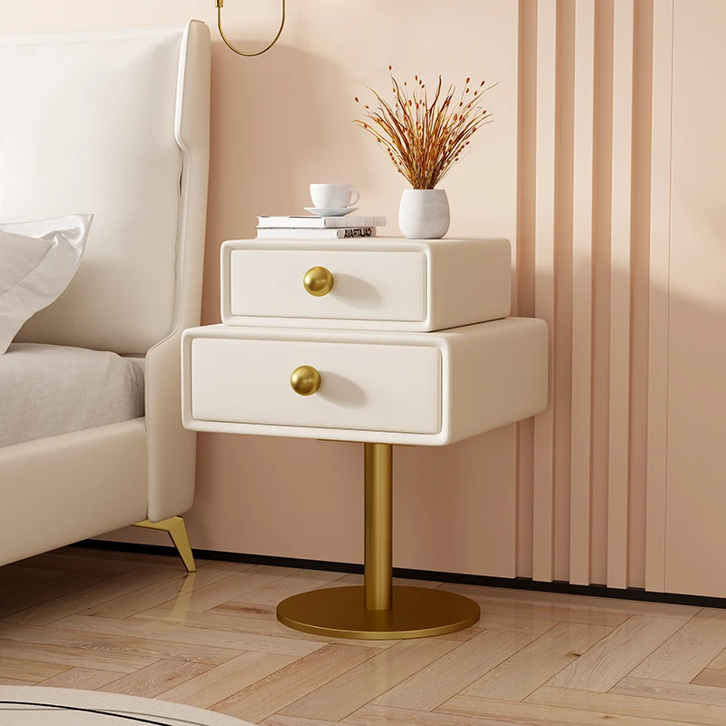 

Металлический белый прикроватный столик в скандинавском стиле для гостиниц, Европейский роскошный прикроватный столик с выдвижным ящиком для хранения в помещении, мебель для спальни