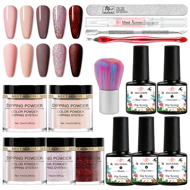 MEET ACROSS Dipping Nail Powders Set Nude Series Dip Nail Art Glitter Powder Natural Dry Dippping System Powder Kit Decor
MEET ACROSS Dipping Nail Powders Set Nude Series Dip Nail Art Glitter Powder Natural Dry Dippping System Powder Kit Decor