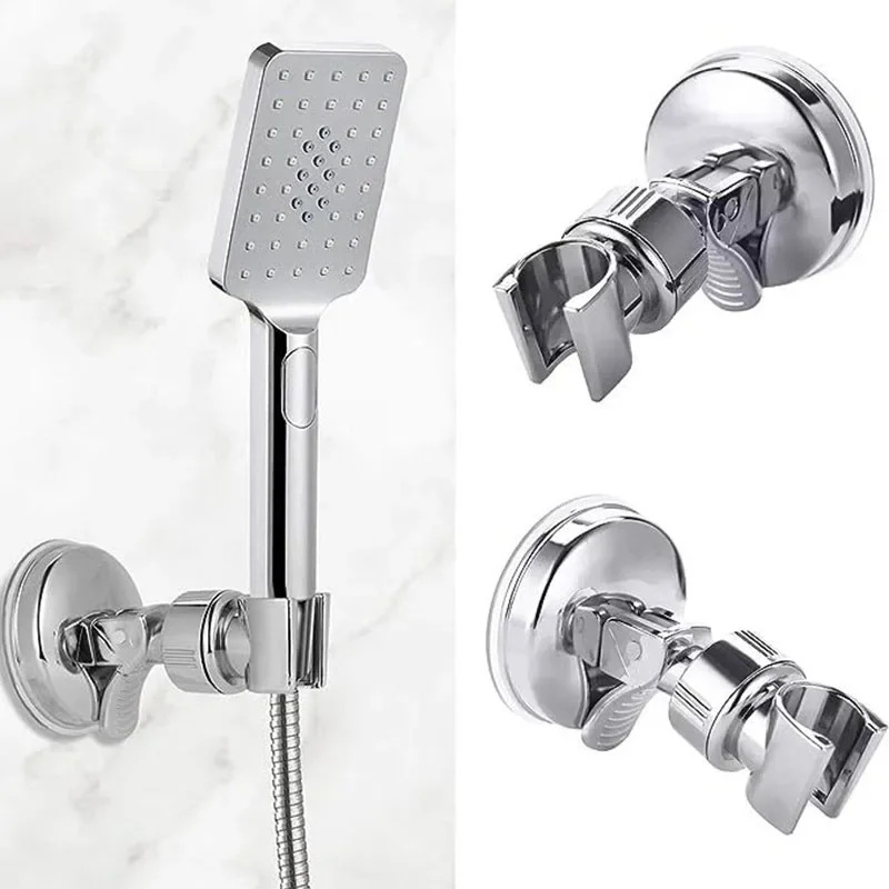 

Stable Rotation Suction Cup Shower Holder Universal Adjustable Hand Holder Full Plating Shower Rail Head Holder Bathroom Bracket